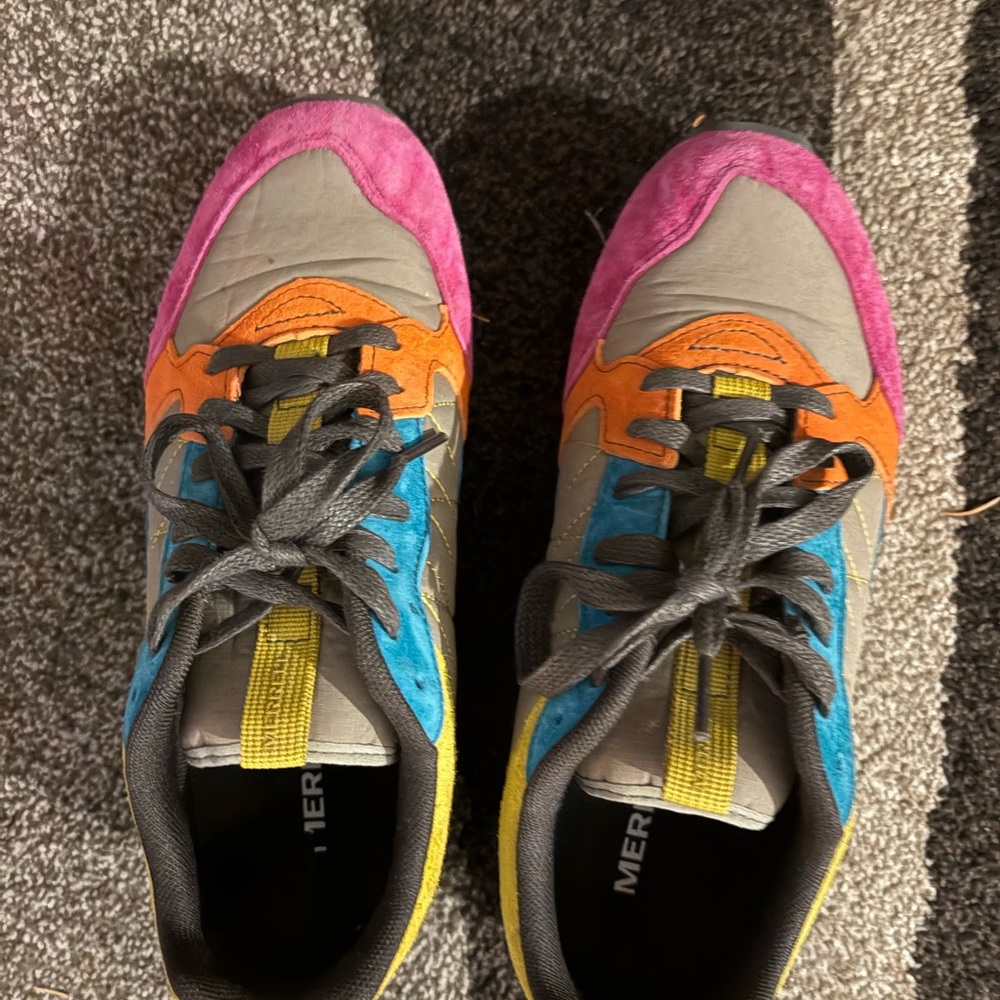Colorful Merrell Sneakers with Pink, Orange, and Blue Accents